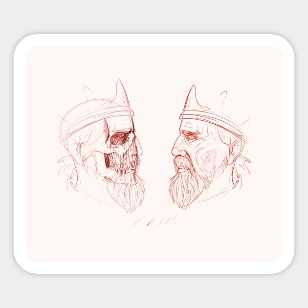 Shakespeare King Lear Sketch Sticker by llindesign 